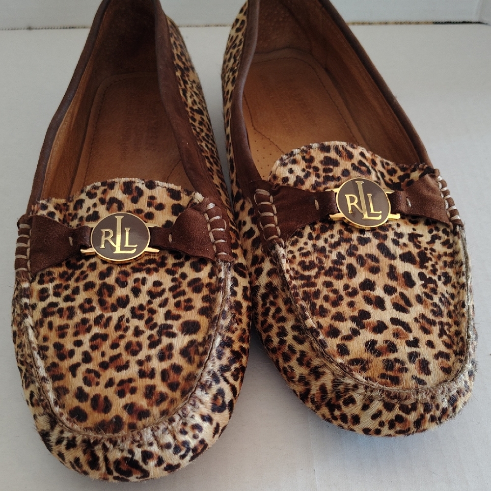 Lauren Ralph Lauren Leopard Moccasins  sz11